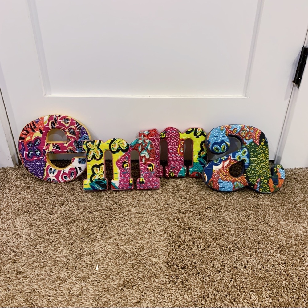 “Emma” Anthropologie Fabric Wall Letters